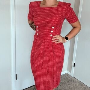 My Michelle vintage polka dot dress 12P Square Neck